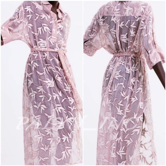 ❤️❤️ZARA BELTED EMBROIDERED TUNIC DRESS - Picture 4 of 7